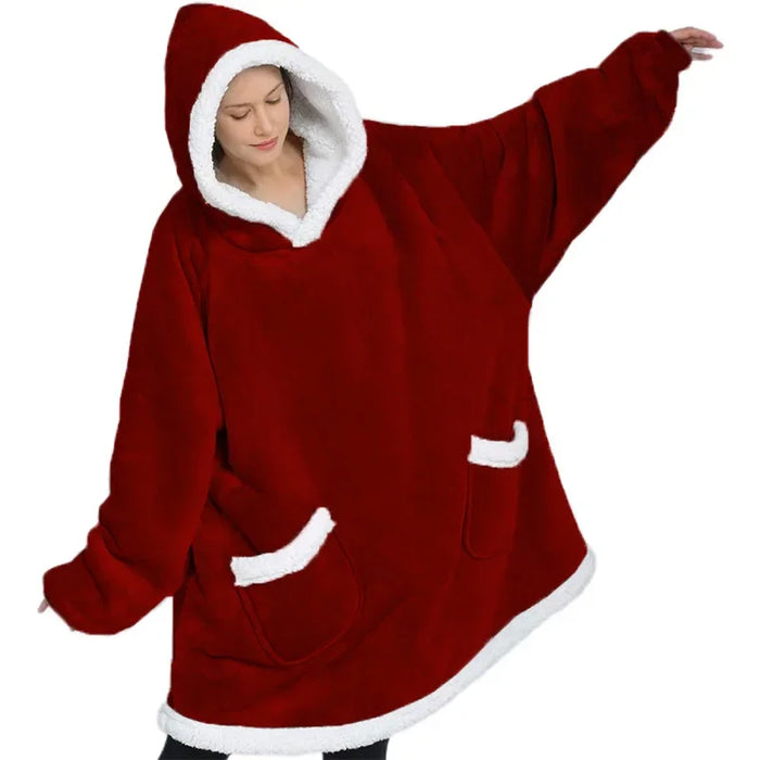 Oversized Winter Hoodie Fleece Warm Hoodies